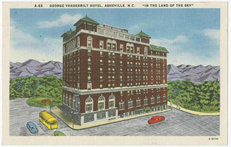 The George Vanderbilt Hotel in downtown Asheville, where the 1925 Asheville Sessions were recorded.