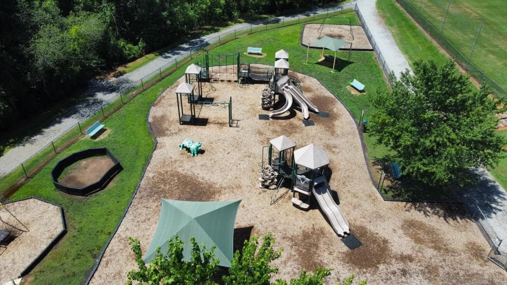 Aerial photo of playground at Buncombe County Sports Complex Aerial photo of playground at Buncombe County Sports Complex