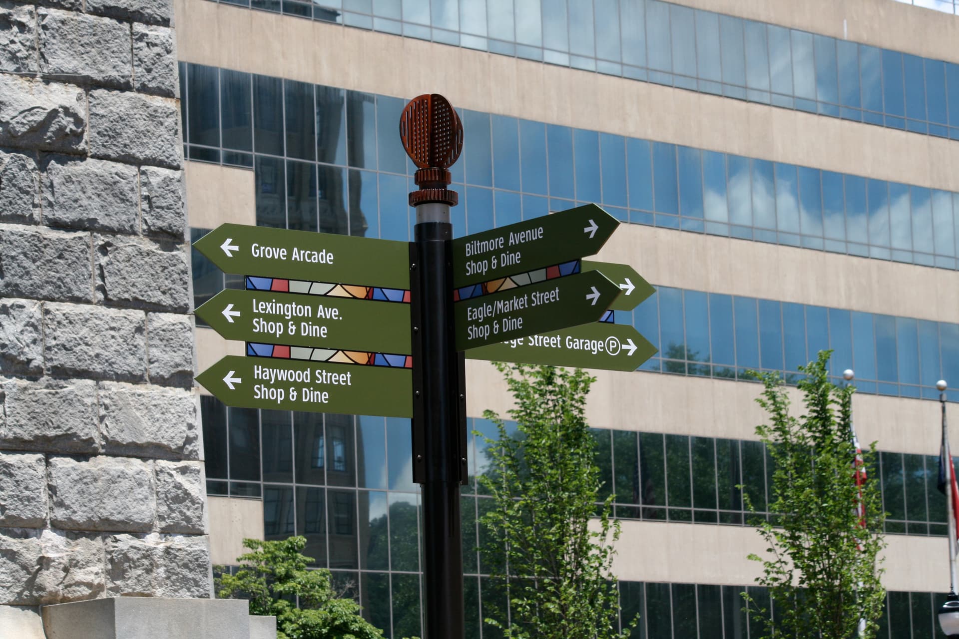 Pedestrian Wayfinding Signage Asheville