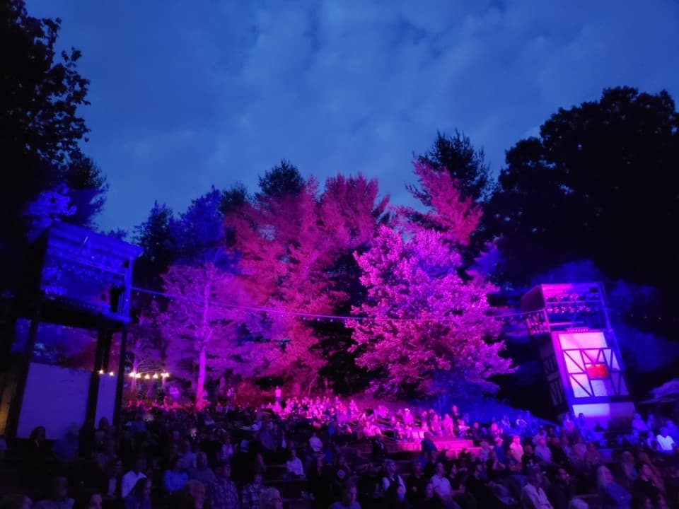 Newfound Sound and Lights night view from stage at Montford Park in Asheville, NC Newfound Sound and Lights night view from stage at Montford Park in Asheville, NC