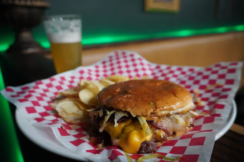 Smash Burger at Fitz and the Wolfe Smash Burger at Fitz and the Wolfe