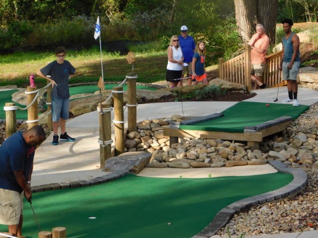 By far the most unique hole you will ever play! Evil Knievel jumped the Grand Canyon-can you jump our rocky pit?? By far the most unique hole you will ever play! Evil Knievel jumped the Grand Canyon-can you jump our rocky pit??