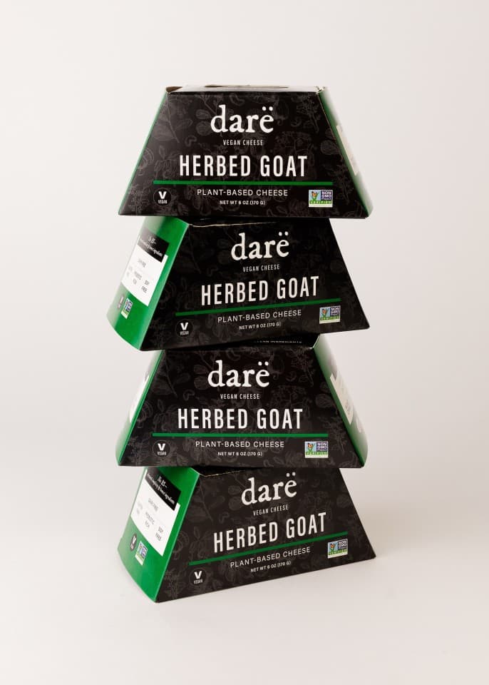 Herbed Goat Cheese from Darë Vegan Cheese stacked Herbed Goat Cheese from Darë Vegan Cheese stacked