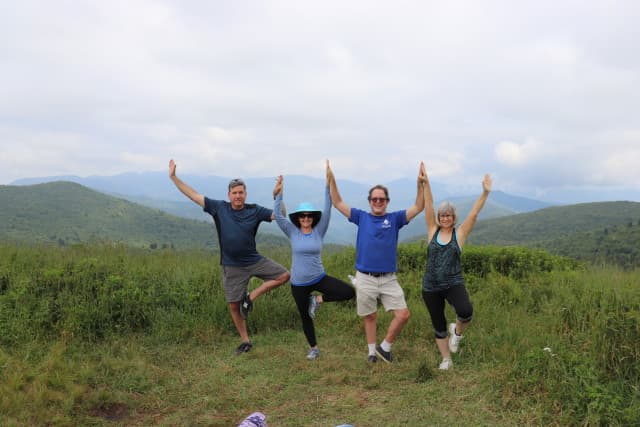 Yoga with a panoramic mountain view! Yoga with a panoramic mountain view!