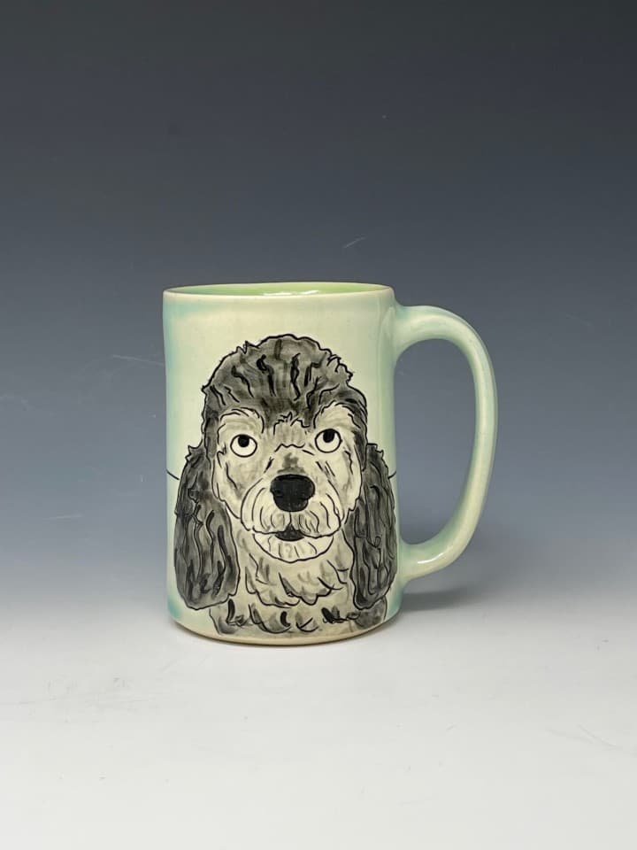 Custom pet portrait mug. You can email me photos of your pet and I can draw them and paint them on a mug Custom pet portrait mug. You can email me photos of your pet and I can draw them and paint them on a mug