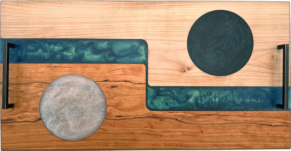 Cherry and maple, resin. 25 x 13 Cherry and maple, resin. 25 x 13