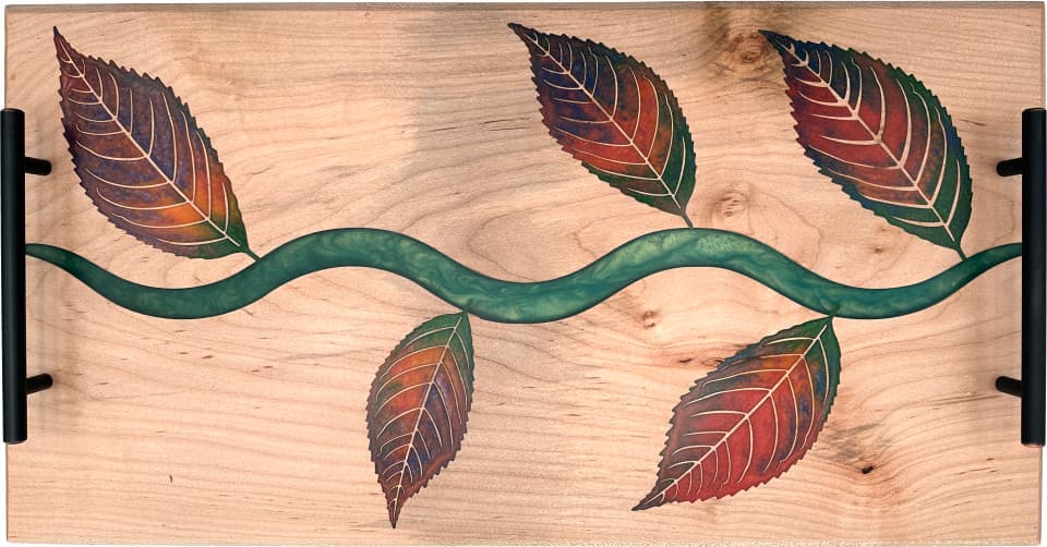 Maple with resin cherry leaves Maple with resin cherry leaves