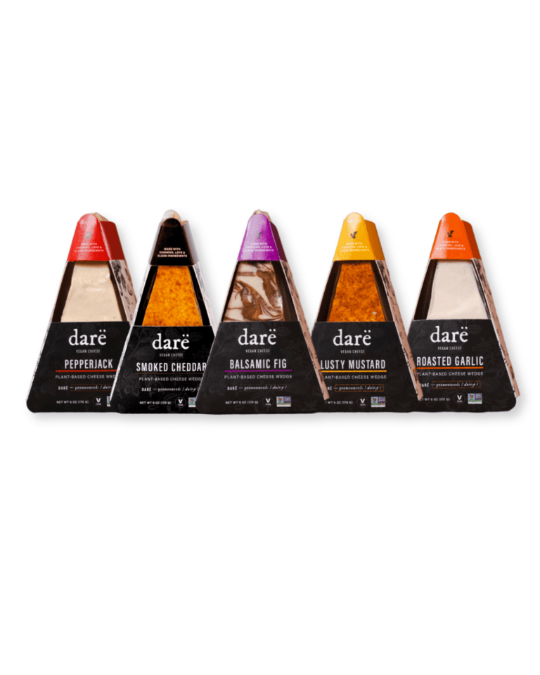 Five wedge flavors from Darë Vegan Cheese Five wedge flavors from Darë Vegan Cheese