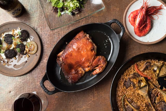 a tradition from segovia, a quarter of a roasted suckling pig raised by Sebastian Bayon a tradition from segovia, a quarter of a roasted suckling pig raised by Sebastian Bayon