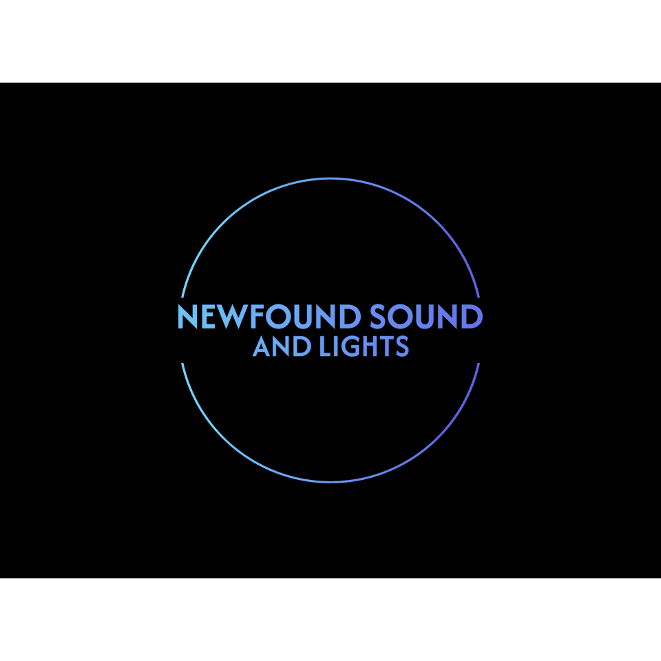 Newfound Sound and Lights logo - black with blue Newfound Sound and Lights logo - black with blue