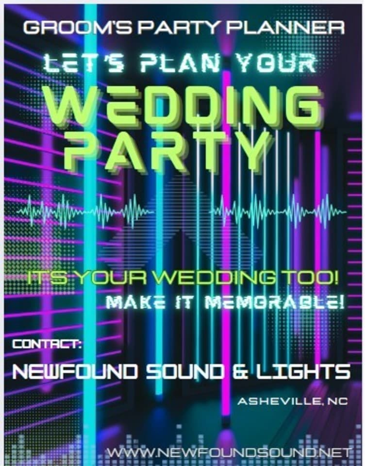 Newfound Sound and Lights groom's party planner invite Newfound Sound and Lights groom's party planner invite