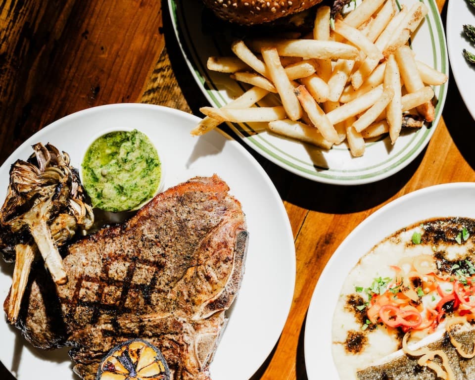 Bistecca alla Florentina, Gemelli Burger & Fries, Trout at Gemelli Bistecca alla Florentina, Gemelli Burger & Fries, Trout at Gemelli