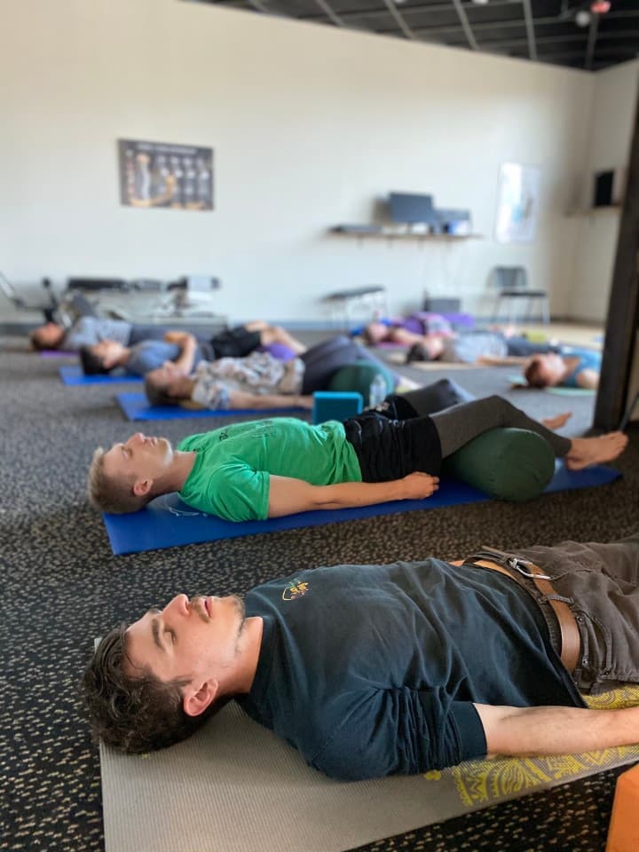 Guided meditation and breathwork for you and your colleagues. We meet you where you do business - at the office, at a conference room, hotel or other space. Sessions are led by certified Yoga Instructors with expertise in stress management and team building. Guided meditation and breathwork for you and your colleagues. We meet you where you do business - at the office, at a conference room, hotel or other space. Sessions are led by certified Yoga Instructors with expertise in stress management and team building.