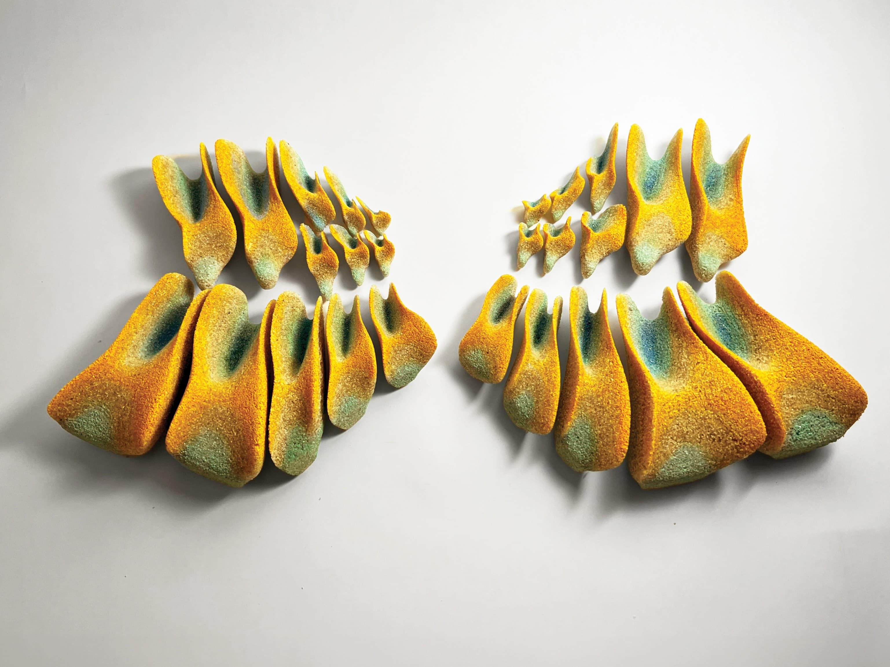 Laura Maria Gonzalez, “Copper Carbonate Sculpture,” 2023, sand, copper carbonate, iron oxide, 13 × 13 × 9 in. Photo courtesy of the artist. Laura Maria Gonzalez, “Copper Carbonate Sculpture,” 2023, sand, copper carbonate, iron oxide, 13 × 13 × 9 in. Photo courtesy of the artist.