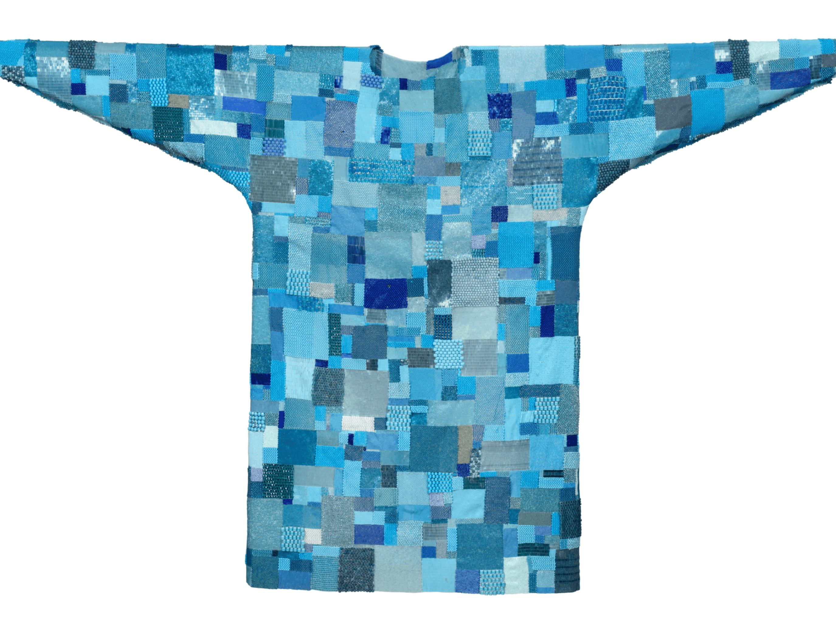 Image credit: Maggie Thompson (Fond du Lac Ojibwe), Hospital Gown, 2025. Courtesy of the artist and Bockley Gallery. Photo by Rik Sferra. Image credit: Maggie Thompson (Fond du Lac Ojibwe), Hospital Gown, 2025. Courtesy of the artist and Bockley Gallery. Photo by Rik Sferra.