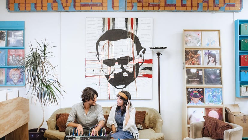 Listening to music West Asheville