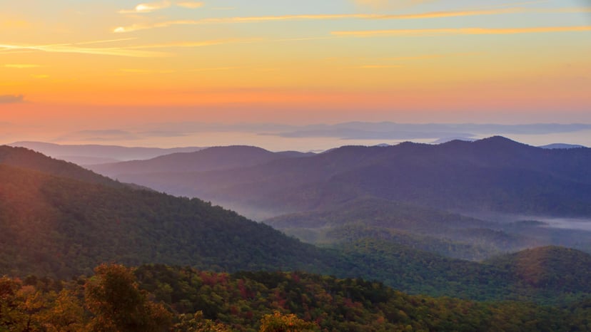 Mount Pisgah Trail at sunrise