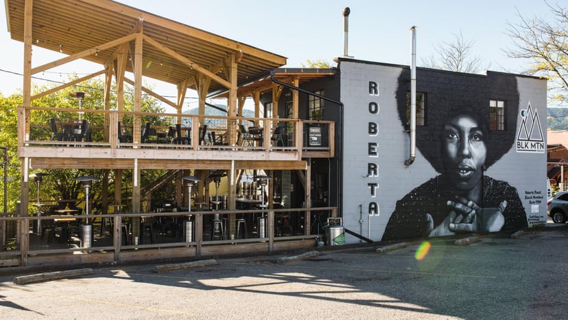 Roberta Flack Mural on Black Mountain Brewing