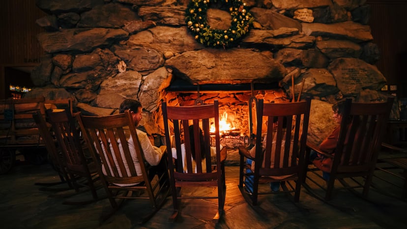 Fireplace at the Omni Grove Park Inn